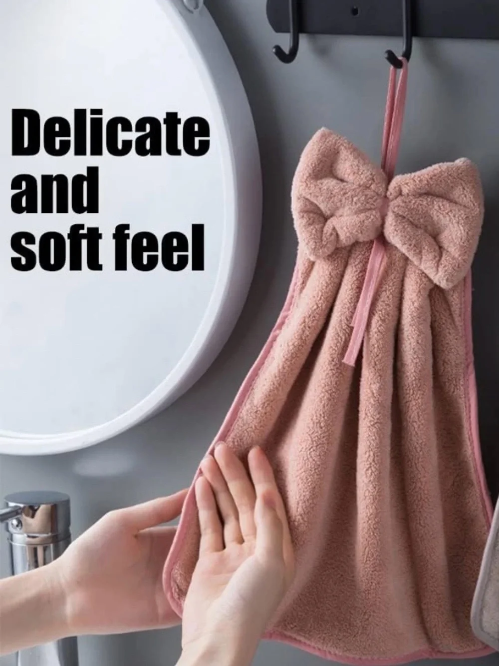Plush Bow Hand Towel